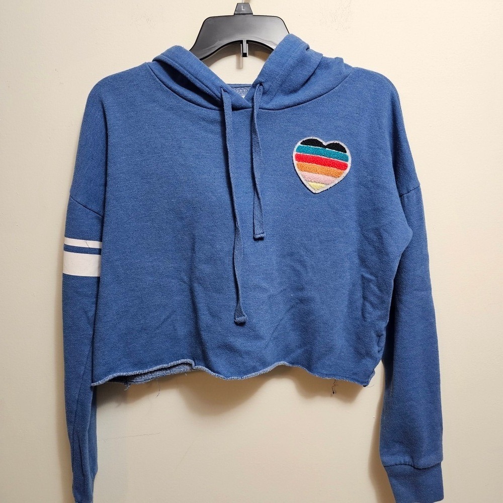 Aeropostale Blue Knit Zip-Up Sweater with‎ Logo Patch